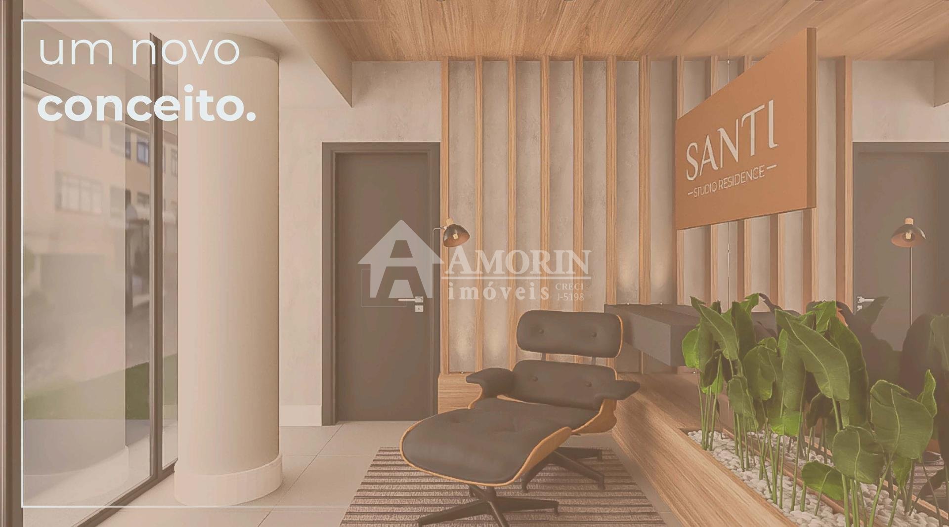 Studio Amplo com Sacada no SANTI Mercês 44,44 m  | Unidade 601...